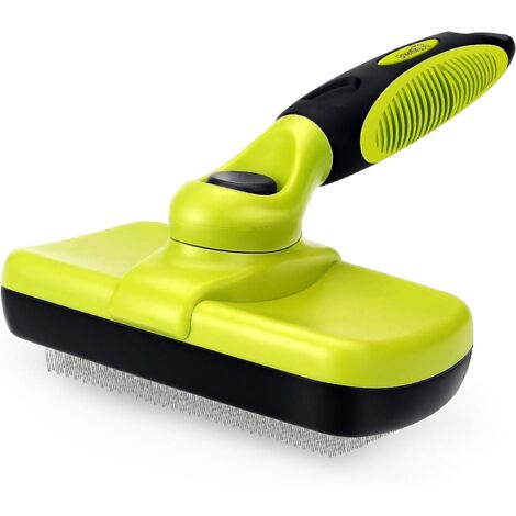Cepillo autolimpiante Pecute para perros y gatos: Elimina eficazmente hasta el 95 % del pelo suelto y la capa interna. Diseño ergonómico. Eliminación del pelo con un solo clic (cepillo autolimpiante).