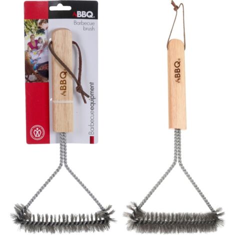 Cepillo barbacoa inoxidable non 30 x 14 cm mango madera