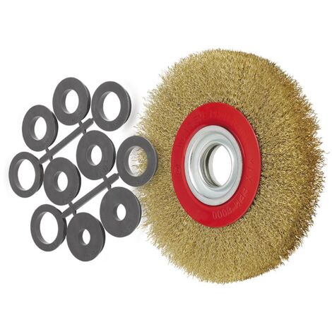 Cepillo circularde 150mm alambresde acero ondulados amoladorade Fervi SRF150/25