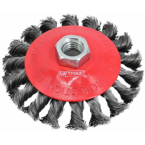 Cepillo cónico trenzado AWTOOLS 125 mm M14