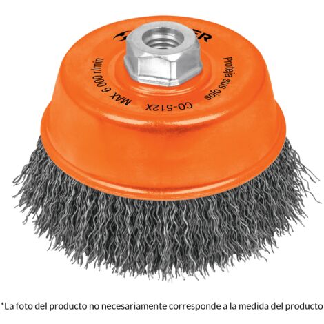 Cepillo copa de alambre ondulado grueso - Ø 125 mm