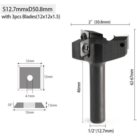 Cepillo de acabado profesional de 3 hojas – 12 mm x 50,8 mm – para un alisado y nivelado precisos en madera y materiales derivados de la madera.