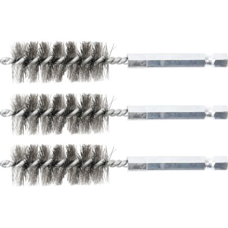 Cepillo de acero 18 mm 6,3 mm (1/4") 3 piezas