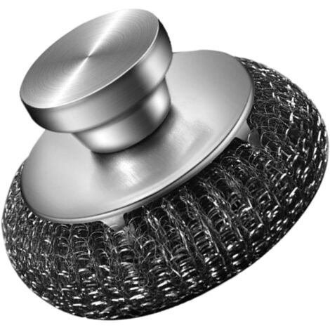 Cepillo de acero inoxidable para platos: cepillo de lana de acero inoxidable para limpiar sartenes de hierro fundido, parrillas de barbacoa y el fregadero.