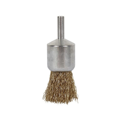 Cepillo de Alambre Brocha Ondulado Acero Latonado 0.3mm                          15 mm