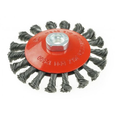 Cepillo de alambre cónico DEDRA M14 - para limpiar y pulir metales