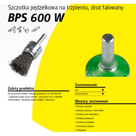 Cepillo de alambre corrugado, Klingspor, modelo BPS600W, para pintar y decorar superficies con precisión, 25 mm, ligero, ergonómico, ideal para proyectos creativos y artísticos