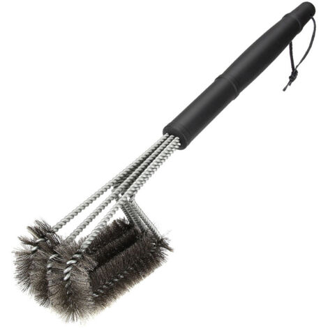 Cepillo de alambre de acero inoxidable para limpiar parrillas de barbacoa, robusto y duradero, elimina fácilmente los residuos de cocción.