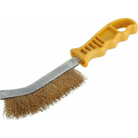 Cepillo de alambre de latón ergonómico, cepillo de alambre de cobre para limpieza y eliminación de óxido de acero inoxidable,