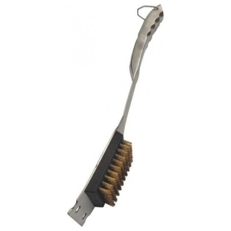 Cepillo de alambre de latón y rascador de barbacoa.