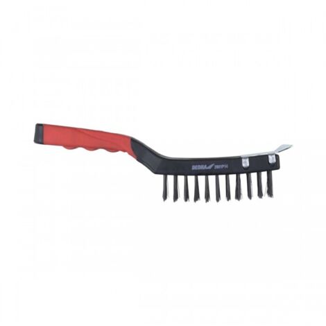 Cepillo de alambre dedra 2001p14 mango ergonómico raspador