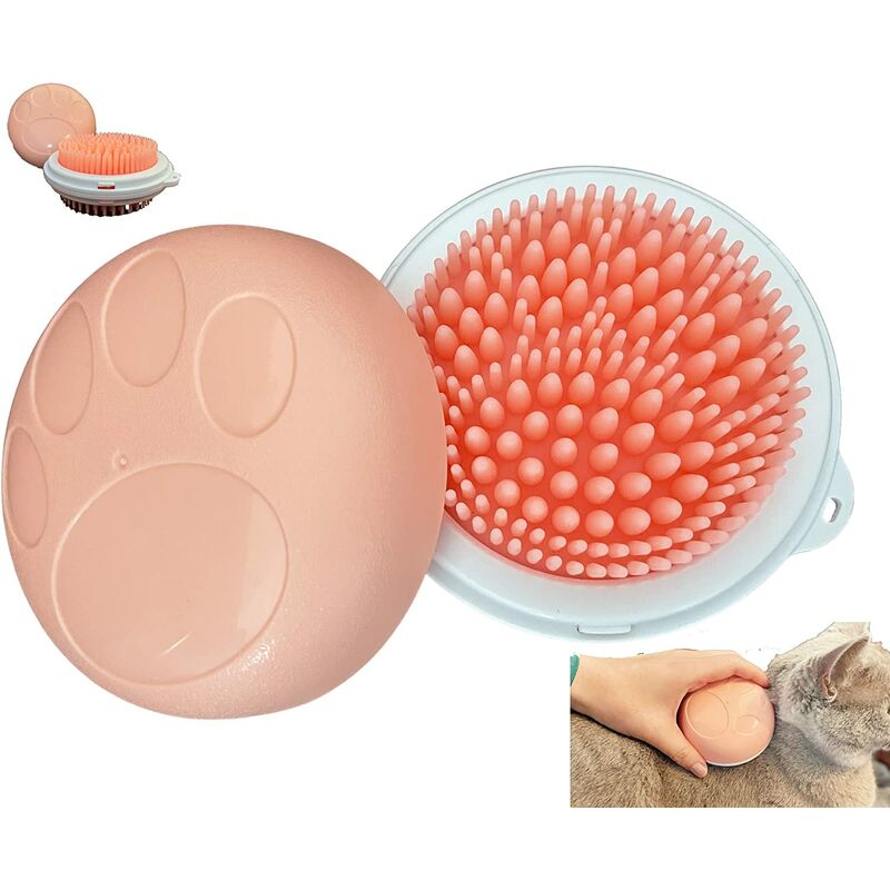 

Cepillo de aseo - gato, perro, mascota - Cuidado del pelaje para eliminar la capa interna - Masaje suave con cepillo de silicona - Fácil limpieza