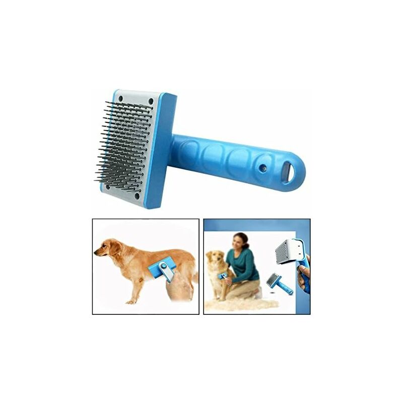 

Cepillo de aseo para perros herramienta deshumidificadora para perros gatos aguja circular para quitar bobinas y pelaje suelto, azul - Litzee