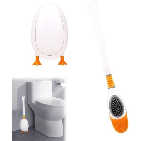Cepillo de baño con forma de pato buceador, cepillo de baño de silicona creativo y suave, cepillo de silicona flexible, cepillo para WC, cepillo de baño de limpieza profunda, cepillo de baño, cepillo 