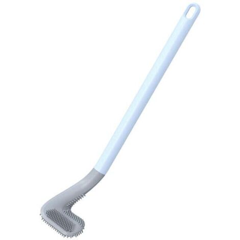 Cepillo de baño curvo de silicona para la limpieza del baño: de pared, flexible e higiénico.