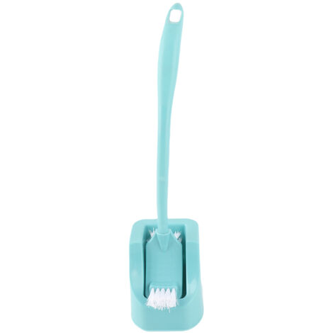 Cepillo de baño de doble cara, higiénico, con soporte antigoteo, de plástico resistente, para uso doméstico y hotelero, color azul.