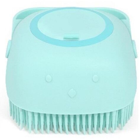 Cepillo de baño de silicona azul para gatos, masajeador de champú, peine para el cuidado del pelaje de perros, cepillo de ducha, exfoliante para pelo corto y largo.