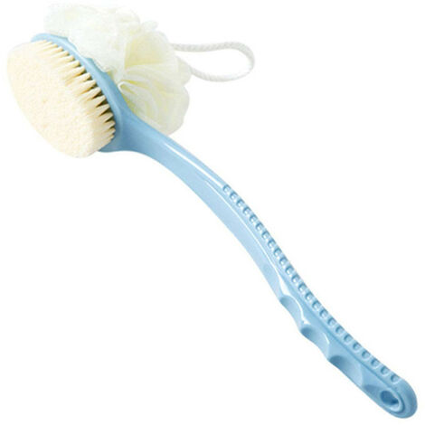 cepillo de baño, ducha de cepillo de espalda corporal, cepillo de masaje mango largo exfoliante exfoliante para hombres mujeres hogares azul