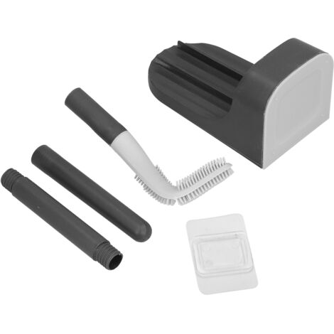 Cepillo de baño ergonómico con forma de palo de golf, cabezal extraíble, impermeable y antideslizante [2 mangos + soporte de almacenamiento ventilado, PP/TPR] – Negro medianoche