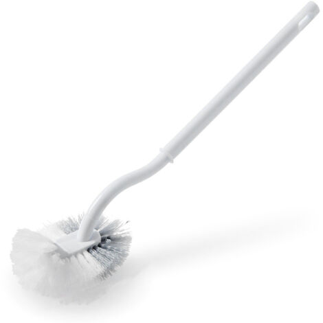 Cepillo de baño pequeño y denso de plástico con mango ergonómico para limpiar rincones, 34 cm.