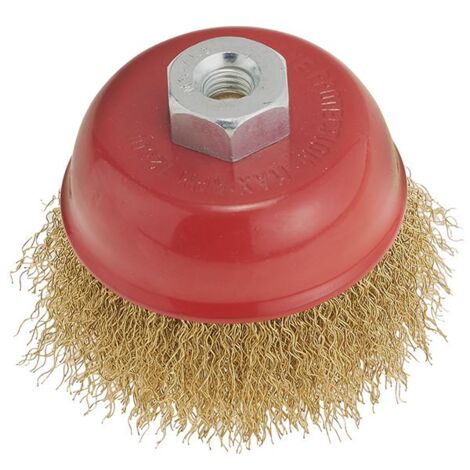 Cepillo de copa de alambre M14 de 120 mm para amoladora Fervi STF120
