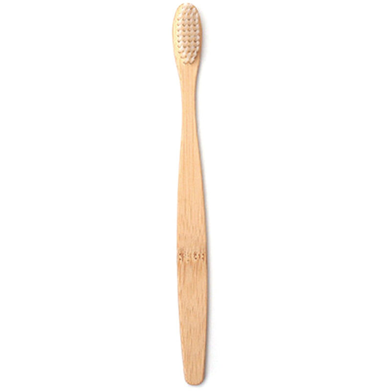 

Cepillo de dientes de bambu natural Cerdas suaves Cepillo de dientes ecologico biodegradable para hombres y mujeres,blanco