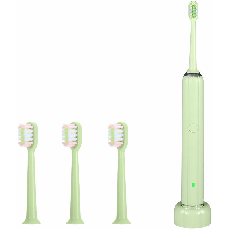 

Cepillo de dientes electrico Q-GLEAM QM2 Cepillo de dientes recargable con temporizador 4 modos 3 cabezales de cepillo para adultos,Verde