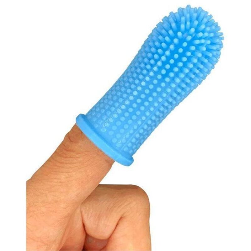 Cepillo de dientes para perros, kit de cepillado 360°, cepillo de dientes de dedo, cepillo de dientes para mascotas pequeñas y grandes, pasta de