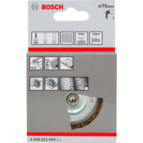 Cepillo de disco latonado 75 mm 02 mm 10 mm BOSCH 2608622009