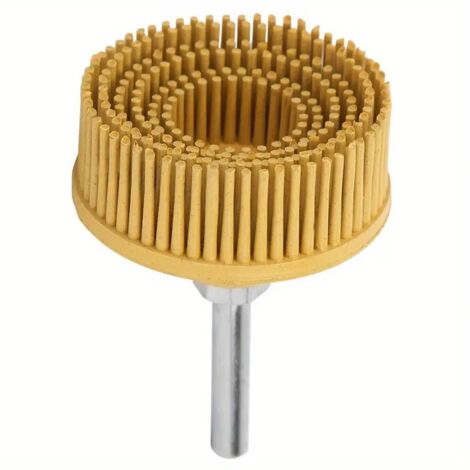 Cepillo de disco para taladro eléctrico de 2 pulgadas, cepillo de esmeril de goma abrasivo, cepillo amarillo para pulir y desbarbar