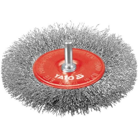 CEPILLO DE DISCO YATO DE 100 mm CON VÁSTAGO DE ALAMBRE INOXIDABLE 4758