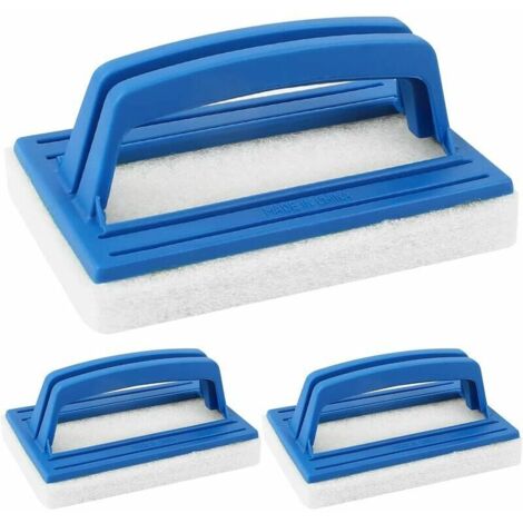 Cepillo de esponja para línea de agua, 3 piezas de cepillo de plástico para piscina con asas, cepillo para suelo, pared, piscina, herramienta de limpieza para limpiar piscinas, spa, bañeras, paredes,