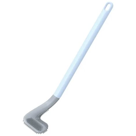 Cepillo de inodoro curvo de silicona para limpieza de baño - Montaje en pared, flexible, higiénico / 40 x 7,2 x 5 cm