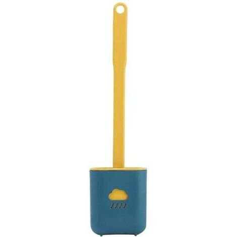 Cepillo de inodoro de silicona antibacteriano, juego de cepillo y soporte para inodoro, cepillo de inodoro de silicona de secado rápido, para colgar