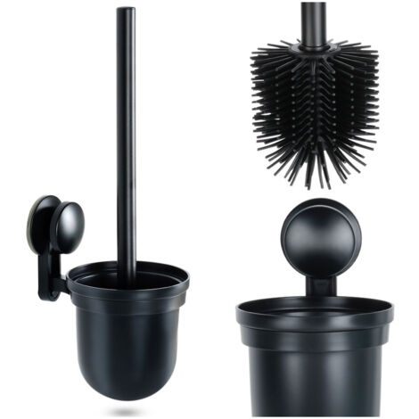 Cepillo de inodoro de silicona para baño, montaje en pared, ventosa
