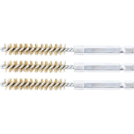 Cepillo de latón  9 mm  6,3 mm (1/4")  3 piezas