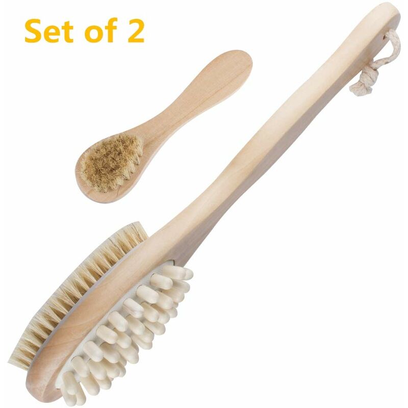 

Cepillo de lavado corporal 2 en 1 Cepillo facial, Cepillo trasero, Cepillo para baño / ducha seco, Cepillo facial, Cepillo de cerdas de goma con