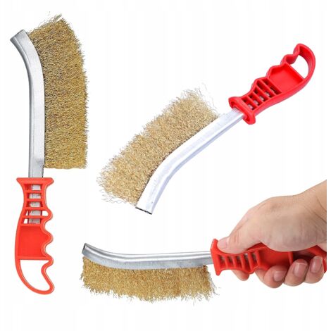 CEPILLO DE LIMPIEZA DE ALAMBRE DE LATÓN DE 23 CM PARA ELIMINAR ÓXIDO Y DEPÓSITOS