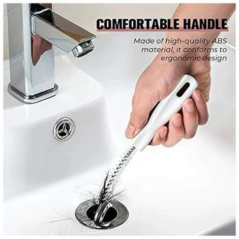 Cepillo de limpieza de fregadero flexible, desatascador de desagües Betterlife, herramienta para desatascar desagües y desbordamientos para baño y cocina (2 piezas)
