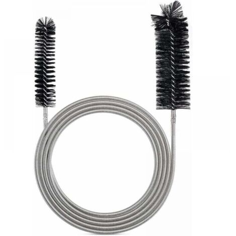 Cepillo de limpieza flexible negro (2 m) para tuberías de entrada. Herramienta de limpieza de tuberías.