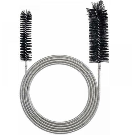 Cepillo de limpieza flexible negro (2 m) para tuberías de entrada. Herramienta de limpieza de tuberías.