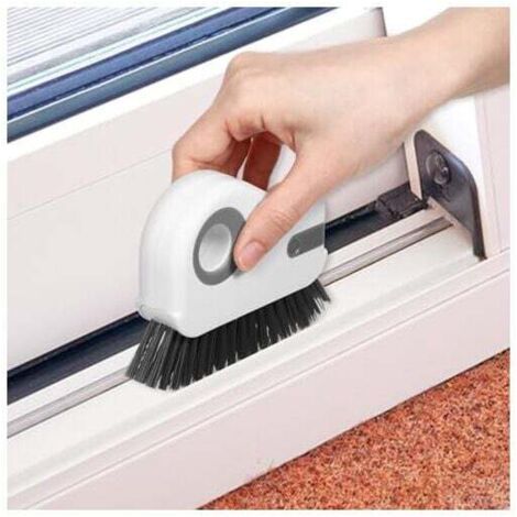 Cepillo de limpieza KZQ de 8,8 x 13 cm para ranuras de ventanas, cepillos de cocina con recogedor acanalado, herramientas de limpieza para huecos de ventanas, puertas correderas, persianas y aires aco