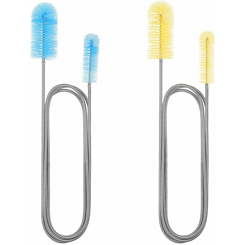 

Cepillo de limpieza para acuarios, cepillo de limpieza de doble cabeza de 155 cm, cepillo para manguera de agua, cepillo de limpieza de resorte de