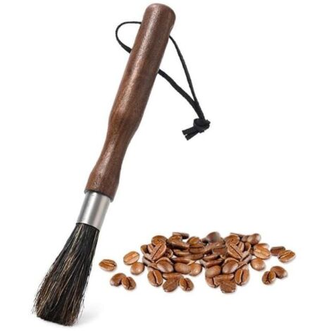 Cepillo de limpieza para molinillo de café, portafiltros y máquina de espresso, diseño elegante con mango de madera