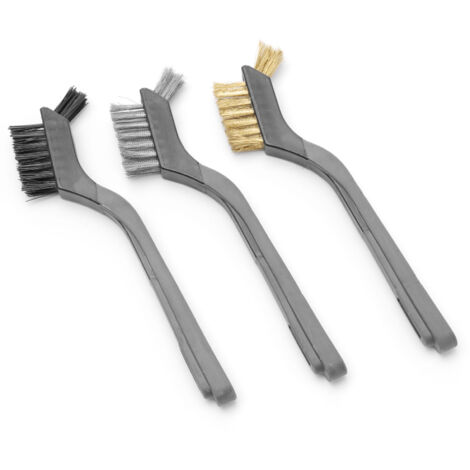Cepillo de limpieza para parrilla de barbacoa, acero, nailon y latón, juego de 3 piezas, longitud 178 mm - Hendi 525524