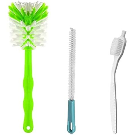 Cepillo de limpiezaZOLGINAH , juego de 3 cepillos de limpieza, cepillo para botellas de mango largo, ideal para Thermomix TM6 TM5 + TM31, así como recipientes para mezclar, etc.