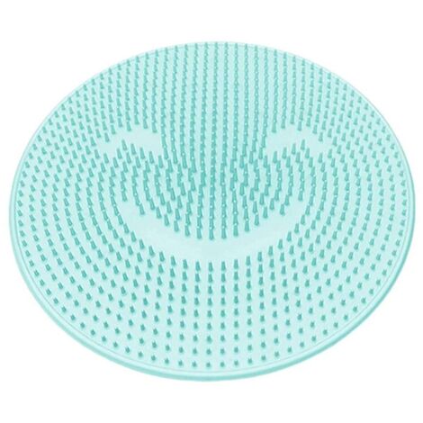 Cepillo de masaje de silicona para el baño, cojín antideslizante para la espalda, cepillo exfoliante para pies, alfombrilla de ducha antideslizante con ventosa (azul)