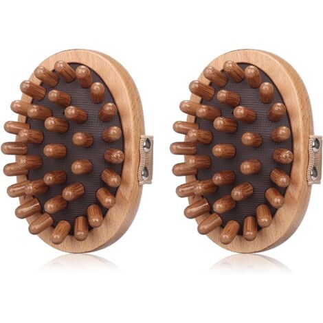Cepillo de masaje para el cuidado de la cabeza, modelador corporal, masajeador para el cuero cabelludo, dolor, cuello, espalda, piernas, herramientas de acupresión, meridianos, 2 unidades