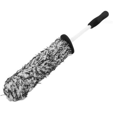 Cepillo de microfibra suave de 42 cm para limpiar llantas de coche y motocicletas - Cepillo de mango largo