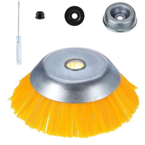Cepillo de nailon para desherbar - Cabezal redondo universal para desbrozadora - Herramienta de jardinería duradera - Deshierbe doméstico - 200 mm x 25,4 mm